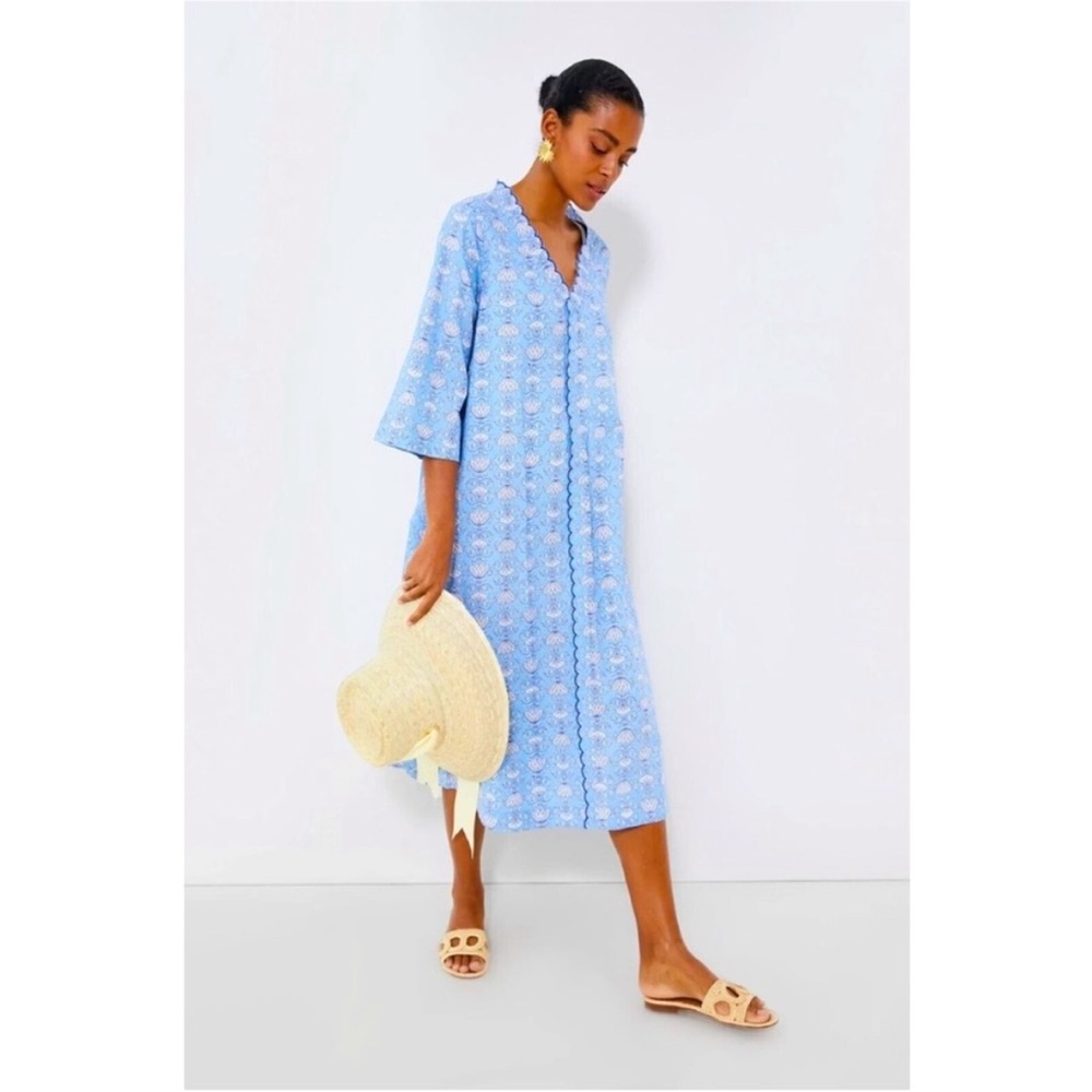 Tuckernuck Cornflower Blue Cote D’Azur Caftan. XS. NWT